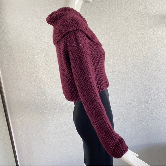 montse badell Burgundy crop alpaca sweater - Picture 4 of 7